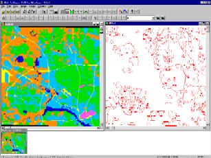 Satellite image and generated polygons